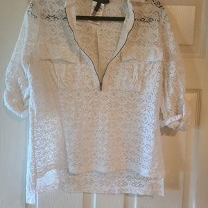 BCBG white lace top